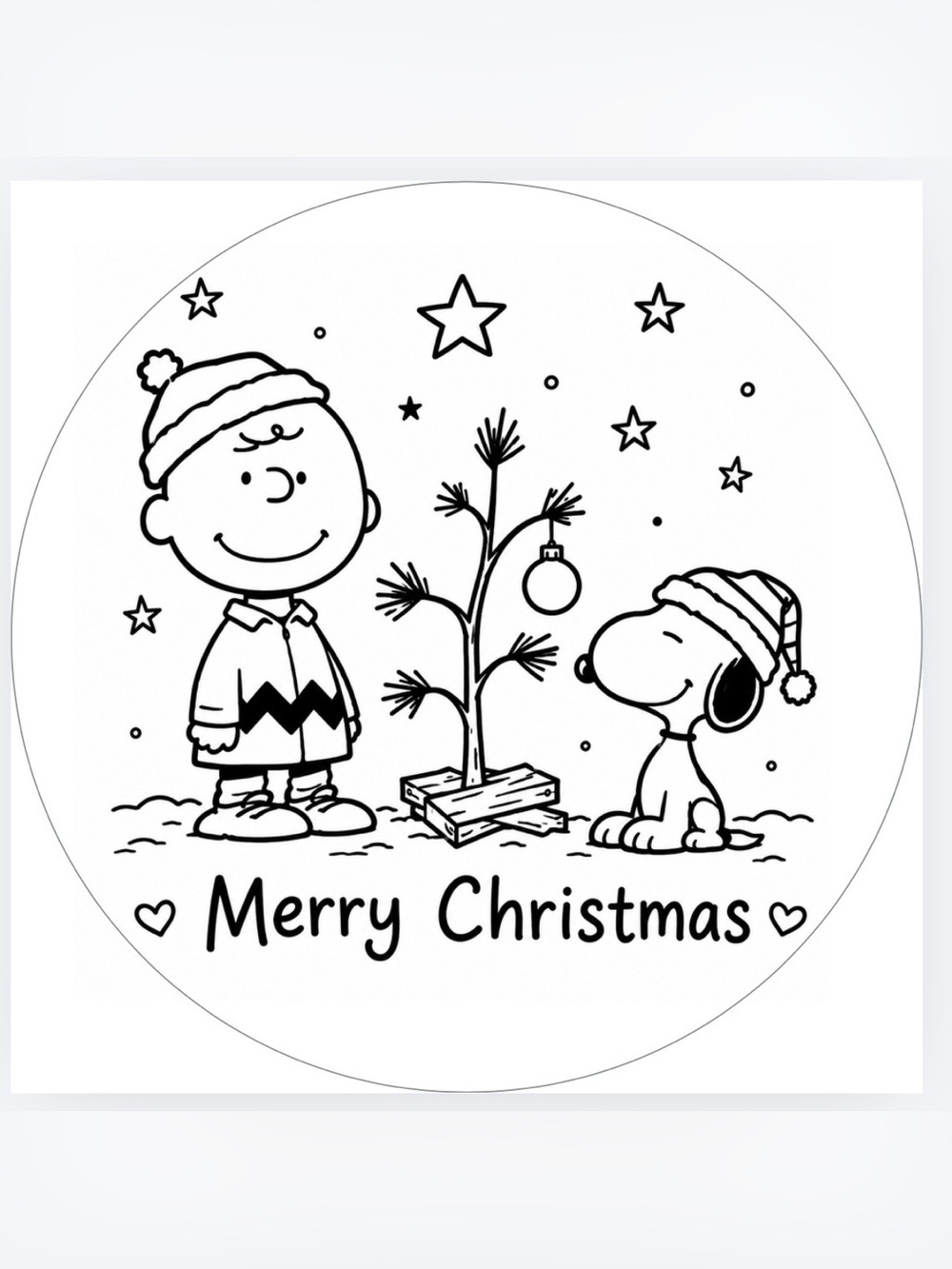 Handmade 50count Charlie Brown Stickers